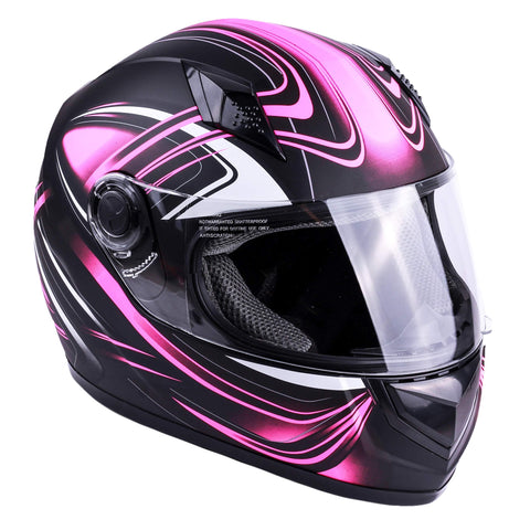 Typhoon Women's Full Face Motorcycle Helmet DOT - SAME DAY SHIPPING (Matte Pink, Medium)