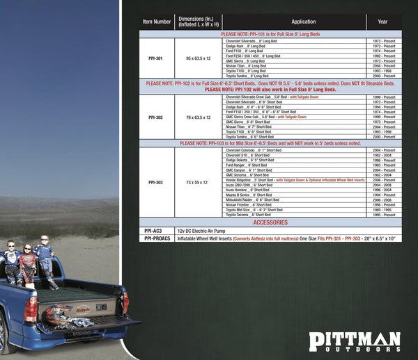 AirBedz PPI 302 Mattress with Built-in Air Pump and 19 Foot Cable