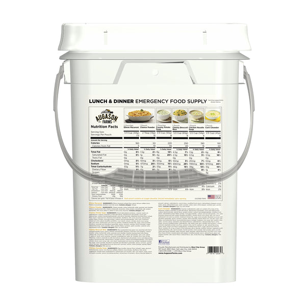 Augason Farms Lunch & Dinner Emergency Food Supply 11 lbs 11.2 oz 4 Gallon Pail