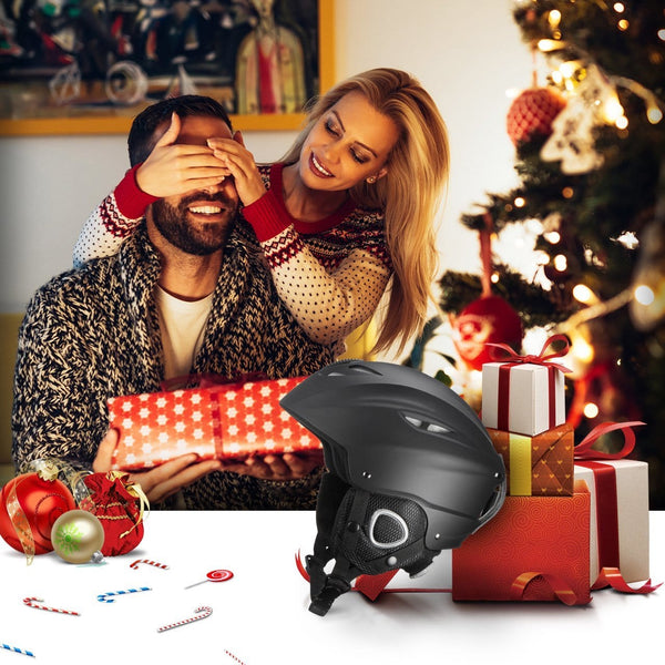 OMORC Ski Helmet,ASTM Certified Safety Ski Helmet for Men,Women&Youth,Goggles&Audio Compatible and Lightweight Ski Helmet,Adjustable Venting,Dial Fit,Detachable Ear Flaps and Velvet Lining