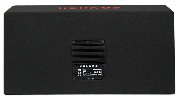 Crunch CR-212A 1000w Dual 12" Powered Loaded Subwoofers In Enclosure + Wire Kit