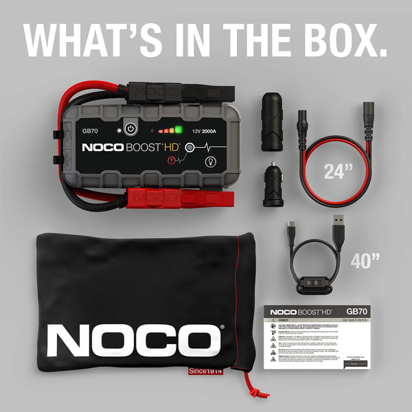 NOCO Boost HD GB70 2000 Amp 12-Volt UltraSafe 12-Volt UltraSafe Lithium Jump Starter For Up To 8-Liter Gasoline And 6-Liter Diesel Engines
