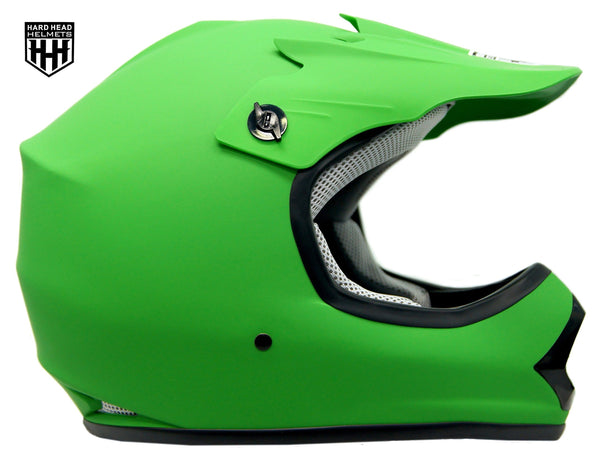 SmartDealsNow - HHH DOT Youth & Kids Helmet for Dirtbike ATV Motocross MX Offroad Motorcyle Street bike MATTE GREEN (Large)