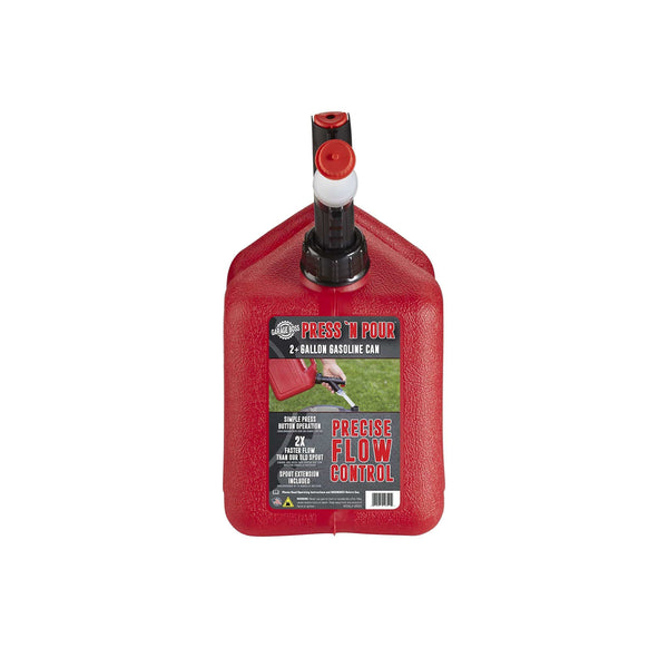 GARAGE BOSS GB320 Briggs and Stratton Press 'N Pour Gas Can, 2+ Gallon, Red