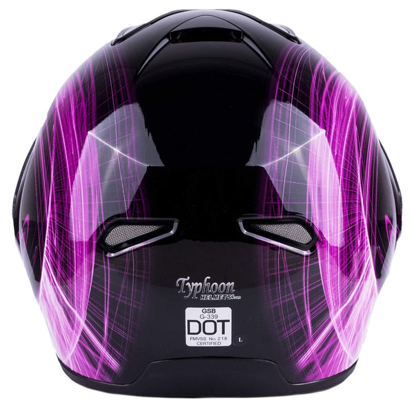 Typhoon G339 Women's Modular Full Face Motorcycle Helmet Flip-Up Dual Visor DOT (Pink Large)