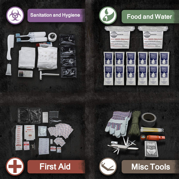 Emergency Zone Urban Survival 72-Hour Bug Out/Go Bag | Perfect Way to Prepare Your Family | Be Ready for Disasters Like Hurricanes, Earthquake, Wildfire, Floods, Tornadoes | Now Includes Bonus Item!