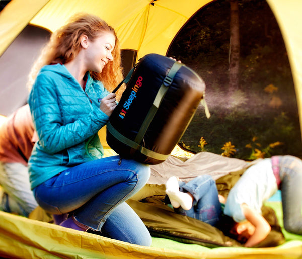 Sleepingo Double Sleeping Bag for Backpacking, Camping, Or Hiking, Queen Size XL! Cold Weather 2 Person Waterproof Sleeping Bag for Adults Or Teens. Truck, Tent, Or Sleeping Pad, Lightweight