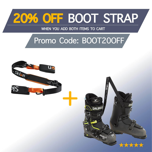 Sklon Ski Strap and Pole Carrier | Avoid The Struggle and Effortlessly Transport Your Ski Gear Everywhere You Go | Features Cushioned Shoulder Sling | Great for Families - Men, Women and Kids - Orange