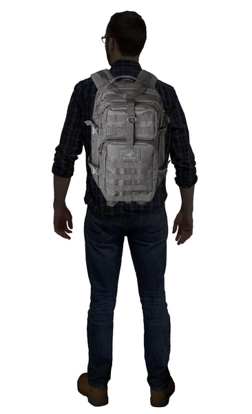 Exos Bravo Tactical Assault Backpack Rucksack. Great as a Bug Out Bag, Daypack, or Go Bag; for Hiking, or Camping. Molle Equipped & Hydration Pack Ready (Black)