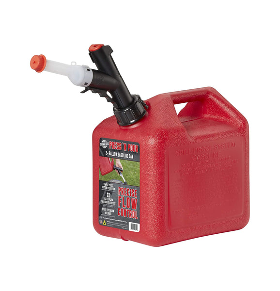 GARAGE BOSS GB320 Briggs and Stratton Press 'N Pour Gas Can, 2+ Gallon, Red