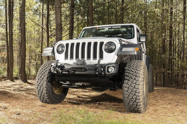 Rugged Ridge 11549.04 Arcus Front Bumper, w/Winch Tray & Tow Hooks, 18-19 Jeep JL/JT
