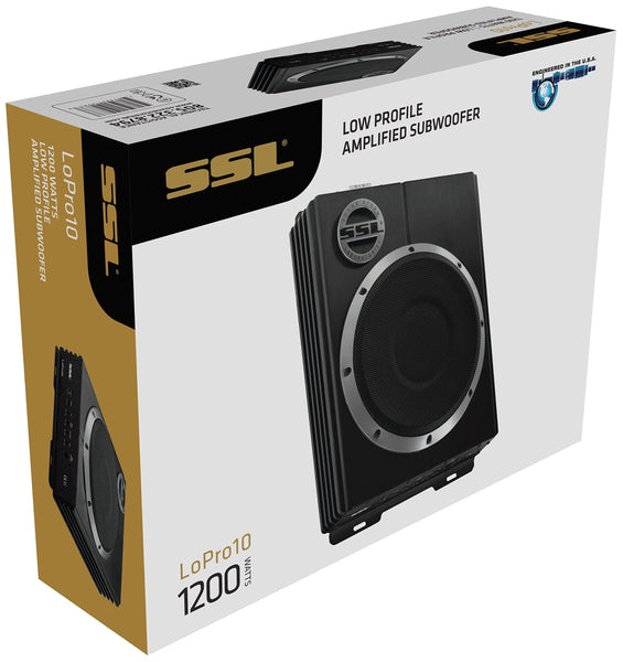 Sound Storm LOPRO10 Amplified Car Subwoofer - 1200 Watts Max Power, Low Profile, 10 Inch Subwoofer, Remote Subwoofer Control, Great For Vehicles That Need Bass But Have Limited Space