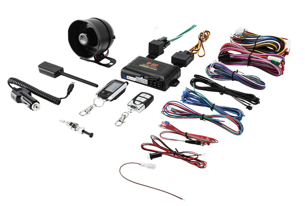 Crimestopper SP-502 2-Way LCD Paging Combo Alarm, Keyless Entry and Remote Start System with Rechargeable Remote