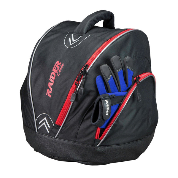 Raider BCS-10 Elite Motorcycle Helmet Bag Storage Fleece Lined Zip Up Black-Waterproof Shell