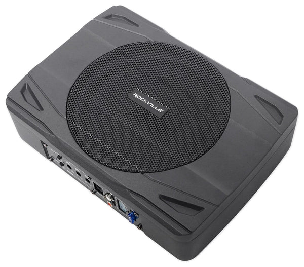 Rockville SS8P 400w 8" Slim Under-Seat Active Powered Car/Truck Subwoofer Sub