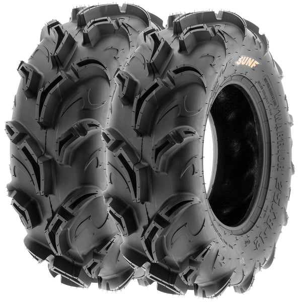 Set of 4 SunF Warrior AT Mud & Trail 26x9-12 Front & 26x11-12 Rear ATV UTV Off-Road Tires, 6 PR, Tubeless A048