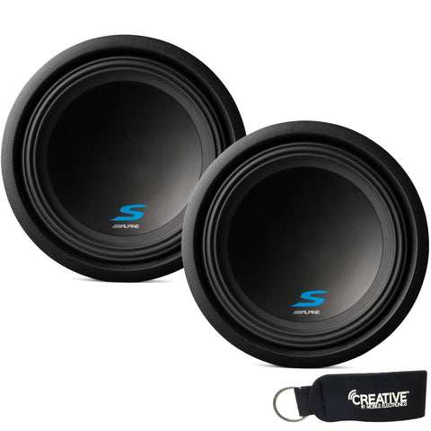 Alpine Subwoofer Package - Two S-W12D2 S-Series 12" Dual 2-Ohm Subwoofers