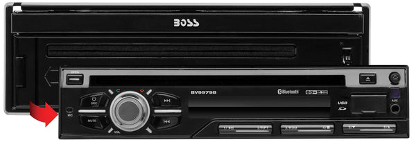 BOSS Audio Systems BV9979B Car DVD Player - Single Din, Bluetooth Audio & Hands-Free Calling, Multi-color Illumination, DVD, CD, MP3, USB, SD Aux-in, AM/FM Radio Receiver, 7 Inch LCD Touchscreen