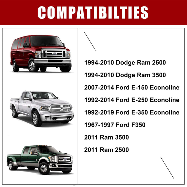 2PCS 8x6.5 to 8x6.5 Wheel Spacers 2 inches with 9/16-18 Studs for 1994-2010 Dodge Ram 2500 3500, 1967-1997 Ford F350,E-150 E-250 E-350 Econoline