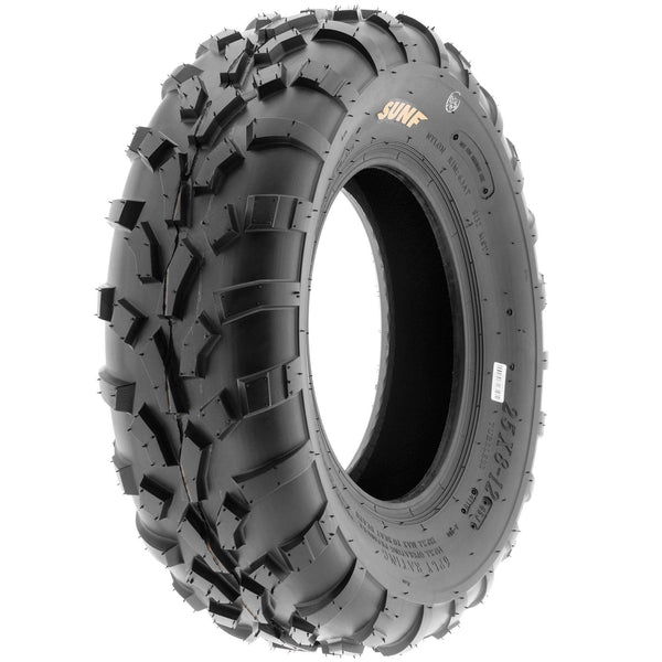 Set of 4 SunF A010 25x8-12 Front & 25x11-10 Rear ATV UTV Lawn Mowers Tires, 6 PR, Tubeless