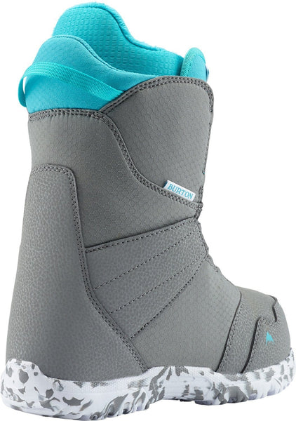 Burton Zipline BOA Snowboard Boots Kid's Sz 6 Gray/Surf Blue