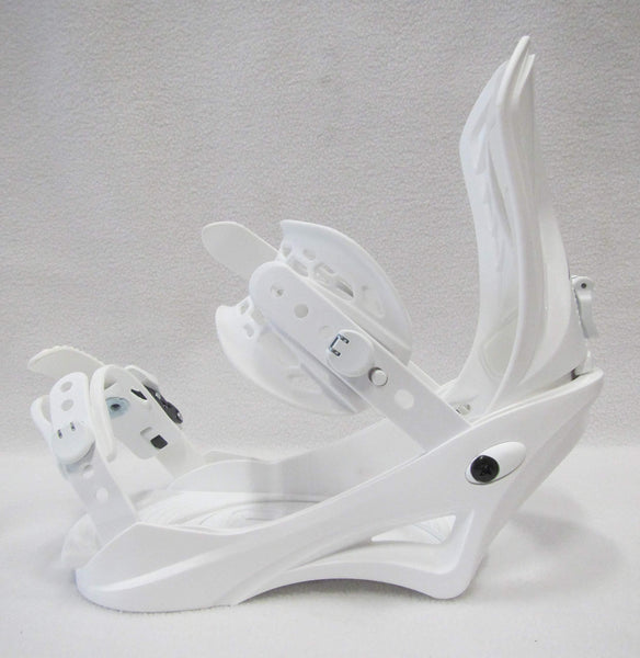 ALTITUDE" Snowboard BINDINGS (White) L/XL (Men 8.5-13 Women 9.5+) Compatible with 4X4, Burton 3D, Burton EST
