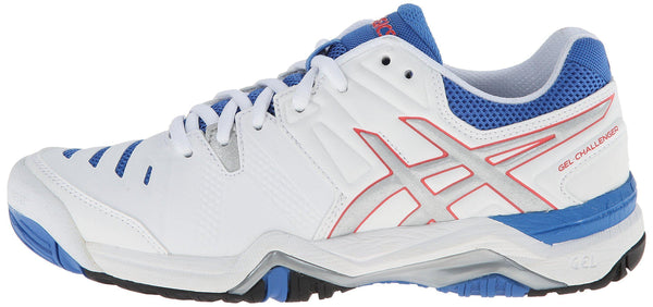 ASICS Women's Gel-Challenger 10 Tennis Shoe, White/Silver/Powder Blue,5 M US [product _type] ASICS - Ultra Pickleball - The Pickleball Paddle MegaStore