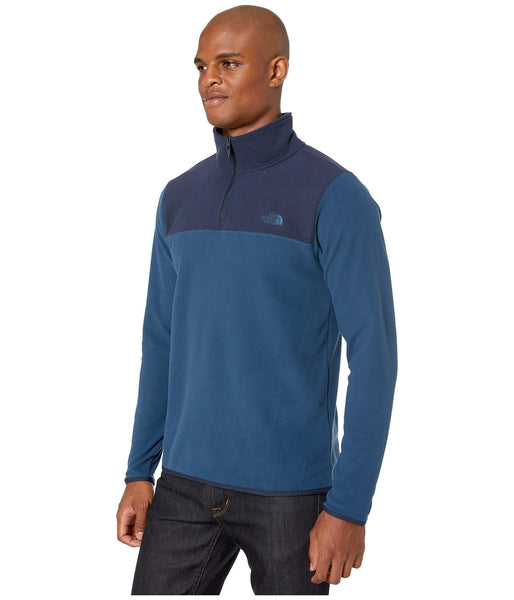 The North Face Men's TKA Glacier Quarter Zip Pullover, Blue Wing Teal/Urban Navy, Large
