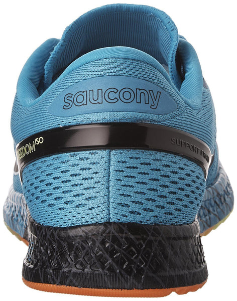 Saucony Men's Freedom ISO Running Shoe, Blue/Black/Citron, 9.5 M US [product _type] Saucony - Ultra Pickleball - The Pickleball Paddle MegaStore
