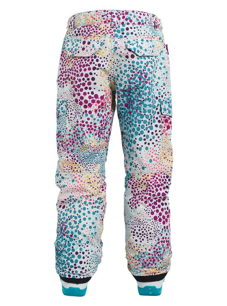Burton Girls' Elite Cargo Snow Pant, Stout White Dots, Large