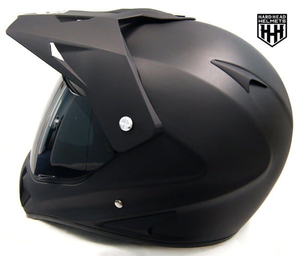 SmartDealsNow - HHH DOT ADULT Helmet for Dirtbike ATV Motocross MX Offroad Motorcyle Street bike Snowmobile HELMET with VISOR (Large, Matte Black)