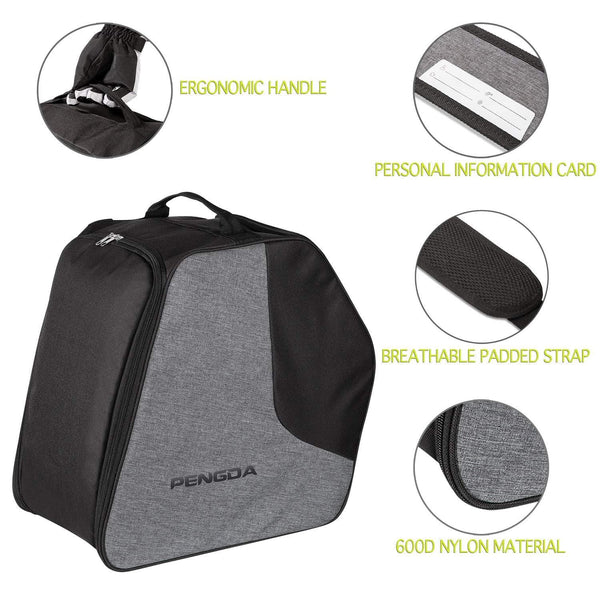 PENGDA Ski Boot Bag - Snowboard Boot Bag Premium Snow Gear Travel Shoulder Bag for Ski Helmets, Goggles, Gloves, Ski Apparel & Boot Storage(2 Separate Compartments)