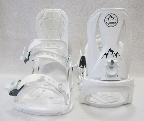 ALTITUDE" Snowboard BINDINGS (White) L/XL (Men 8.5-13 Women 9.5+) Compatible with 4X4, Burton 3D, Burton EST
