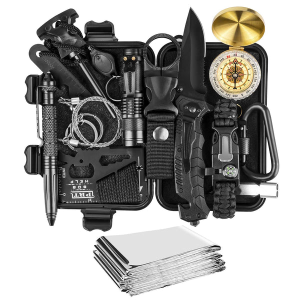 Gifts for Men Him Boys, Upgraded Survival Gear Kit 15 in 1 for Dad, Fishing Hunting Camping Birthday Gifts Ideas for Him Boyfriend, Emergency Tool Gift Ideas for Teen Boy Husband