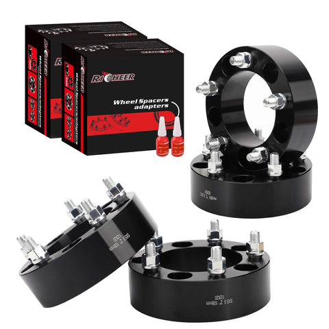 4pcs 2 inch Wheel Spacers 5x5.5 to 5x5.5 for 1994-2001 Dodge Ram 1500,1992-2006 Ford E150, 1944-1986 Jeep CJ with 1/2-20 Studs