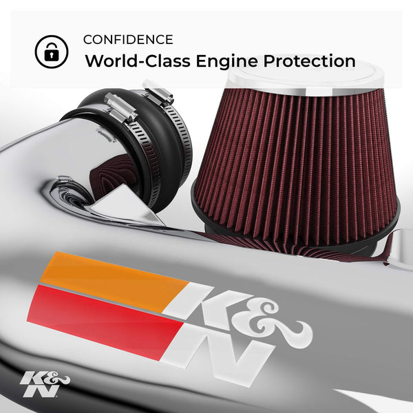 K&N Cold Air Intake Kit with Washable Air Filter:  2009-2014 Chevy/GMC/Cadillac (Silverado 1500, Suburban, Tahoe, Avalanche, Sierra 1500, Yukon, Yukon Denali, Escalade) V8, Metal Finish, 77-3070KP