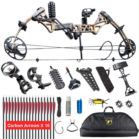 XGEEK Compound Bow，Compound Hunting Bow Kit，Limbs Made in USA，19"-30" Draw Length,19-70Lbs Draw Weight，Up to 320FPS， (2 Years Warranty)