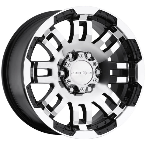 Vision Warrior 375 Gloss Black Machined Face Wheel (16x8"/6x139.7mm) - Ultra Pickleball