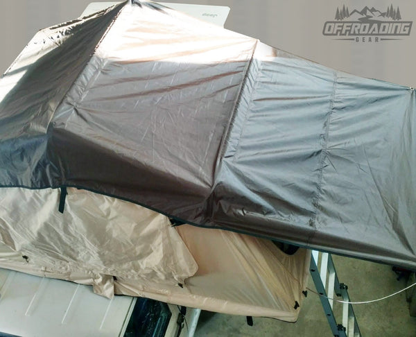 Offroading Gear Rooftop Tent, 48" x 84" x 50", Fits 2 People, for Truck/SUV/Car/Etc. - Tan