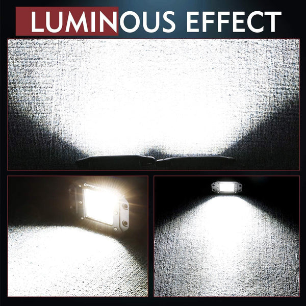 Flush Mount LED Pods, OFFROADTOWN 2pcs 5'' 78W Driving Lights LED Work Light Flush LED Light Bar Super Bright Fog Lights Off Road Lights for Truck SUV Boat 4x4 Jeep Grill Mount