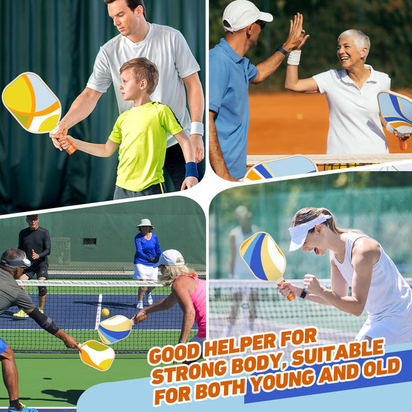 Sprypals Pickleball Paddles, USAPA Approved Pickleball Set of 4 with 4 Pickleball Balls and 1 Carry Bag Pickleball Rackets with Ergonomic Cushion Grip for Beginner & Intermediate Gifts for Women Men