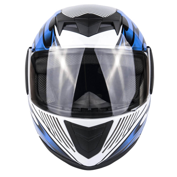 Typhoon Youth Full Face Motorcycle Helmet Kids DOT Street - Ships Same Day - Blue (Small)
