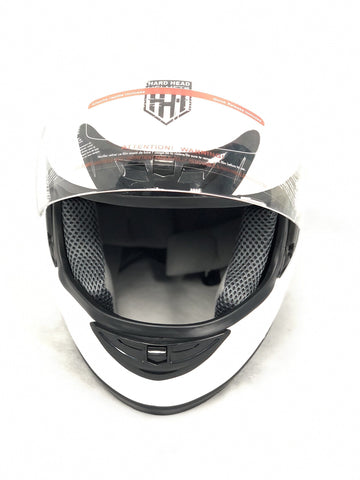 Hard Head Helmets Full Face Helmet DOT Approved for Street Bike, Motorcycle, Chopper, UTV, ATV, Dirtbike & Go-kart (Large, Matte White)