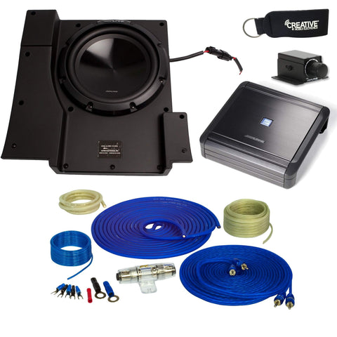 Alpine SBV-10-WRA 10-Inch Subwoofer for 2007-2018 Jeep Wrangler with MRV-M500 Amplifier, Wire kit and bass knob