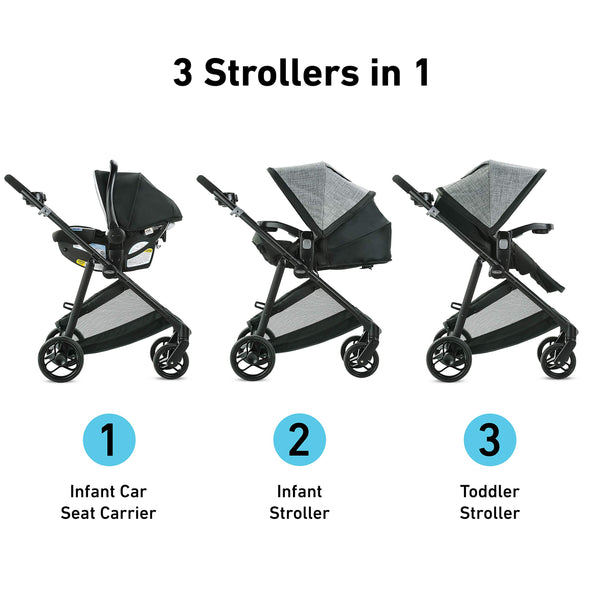 Graco Modes Element Travel System | Includes Baby Stroller with Reversible Seat, Extra Storage, Child Tray and SnugRide 35 Lite LX Infant Car Seat, Canter