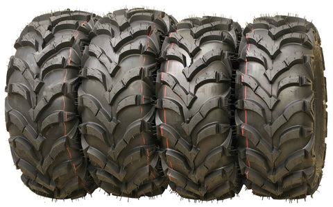Set of 4 WANDA ATV/UTV Tires 25X8-12 25X10-12 P341 Solid Deep Tread for 2004-2013 YAMAHA RHINO 450 660 700