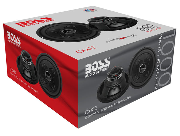BOSS Audio Systems CXX12 Car Subwoofer - 1000 Watts Maximum Power, 12 Inch , Single 4 Ohm Voice Coil, Sold Individually