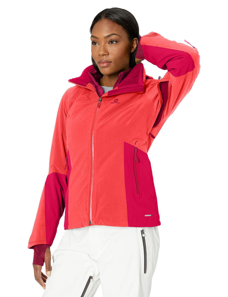 Salomon Women's Icecrystal JACKET , Hibiscus, Small