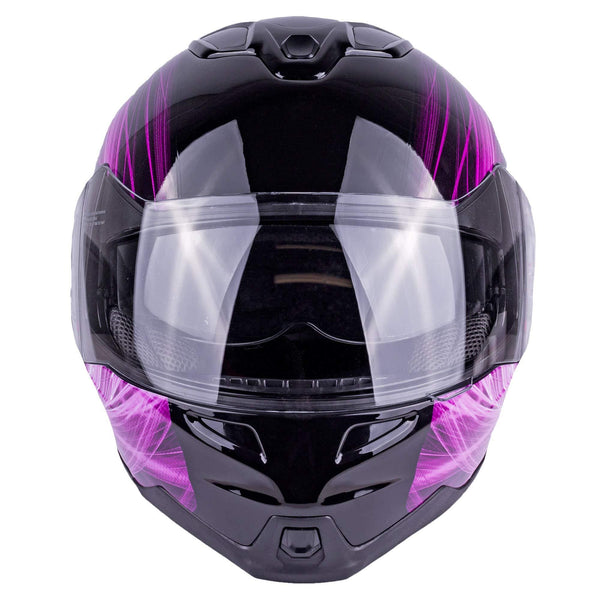 Typhoon G339 Women's Modular Full Face Motorcycle Helmet Flip-Up Dual Visor DOT (Pink Large)