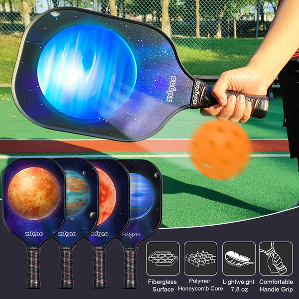 Pickleball Net with Wheels and Court Marking Kit, 22ft Regulation Size Pickleball Net Set with 4 Fiberglass Paddles, 8 Outdoor Pickle Balls and Carry Bag for Backyard and Driveway